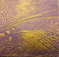 Gold on metallic purple